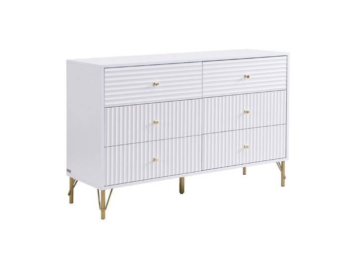 Commode 6 tiroirs - Blanc - LOUREO