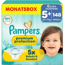 Pampers Premium Protection (Gr. 5+, Monatsbox, 148 Stk.)