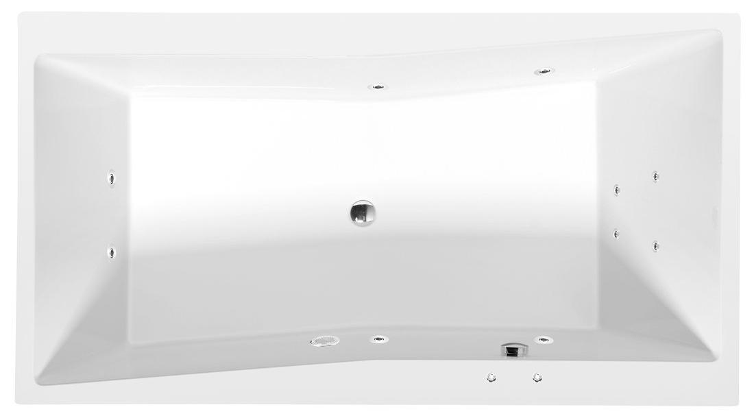 Polysan QUEST Whirlpool-Badewanne, 190x100x49cm, Active Hydro, Chrom