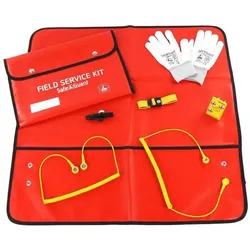 Safeguard, Zubehör Arbeitsschutz, ESD-Service Kit SWISS, Handschuhe, isolierte Krokoklemme, rot (Statikschutz)