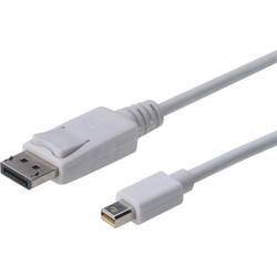 Digitus Mini-DisplayPort / DisplayPort Adapterkabel Mini DisplayPort Stecker, DisplayPort Stecker 3.00 m Weiß AK-340102-030-W doppelt geschirmt