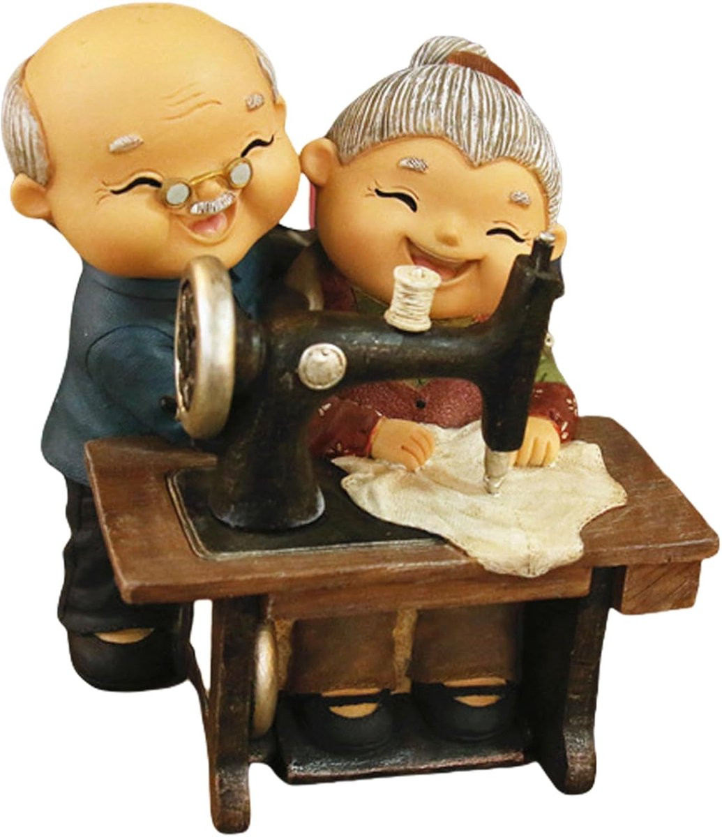Romantisch Oud Paar Beeldje voor Decoratie op Tafel