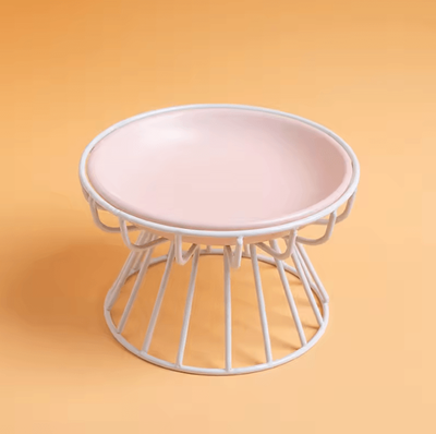 Inspire Curations ElevaDish Raised Ceramic Cat Bowl Set pink