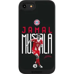 Nivocase Handyhülle für Apple iPhone 8 Hülle NIVOpure Case Schwarz FC Bayern München Offizielles (Apple iPhone 8), Smartphone Hülle, Schwarz