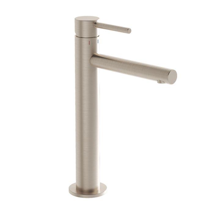 VitrA Origin Waschtischarmatur A4255734 Ausladung 145mm, ohne Ablaufgarnitur, für freistehenden Aufsatzwaschtisch, Nickel gebürstet