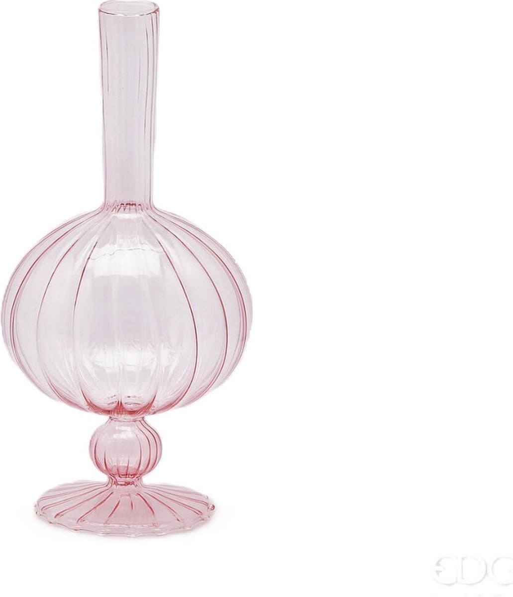 EDG Roze Glazen Vaas D13 x H26 cm
