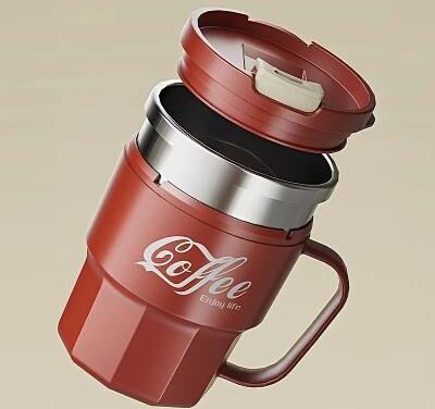 Uplift Treasures Insulated Stainless Steel Tumbler With Lid Durable Drink Cup red 400ml