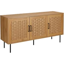 Oviala Business Skandinavisches rechteckiges Sideboard mit 3 Türen L150 cm Holz