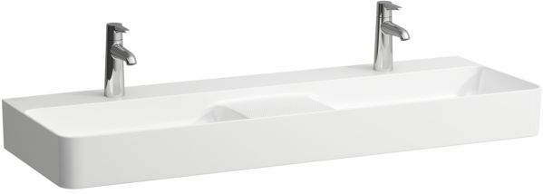 LAUFEN Val Waschtisch H8142827571561 ohne Überlauf, mit 1 Hahnloch, weiß matt, 120x42cm, unterbaufähig