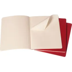 Moleskine Cahier Journals Linierte Notizbücher XL rot 3 St.