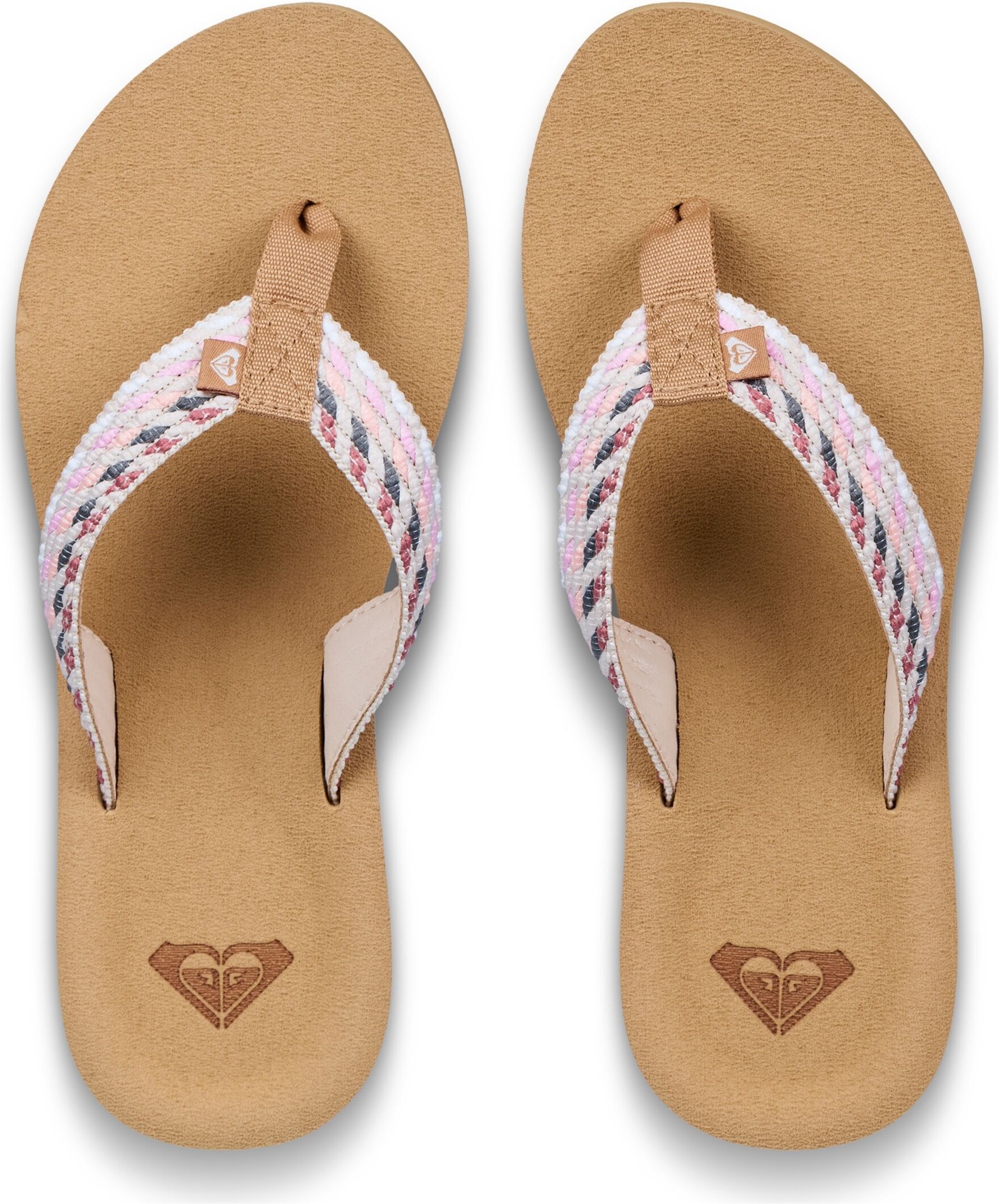 Zehentrenner ROXY "PORTO ROPE", Damen, Gr. 41, Synthetik, beige (natural, crazy pink), Synthetik, Textil, Schuhe Zehentrenner