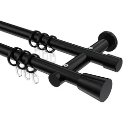GARDINENSTANGE Platon Sitra 100 cm, 2-läufig, 20 mm Ø Schwarz