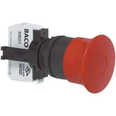 BACO L22DD01A Not-Aus-Schalter Frontring Kunststoff, Schwarz IP69K 1St.