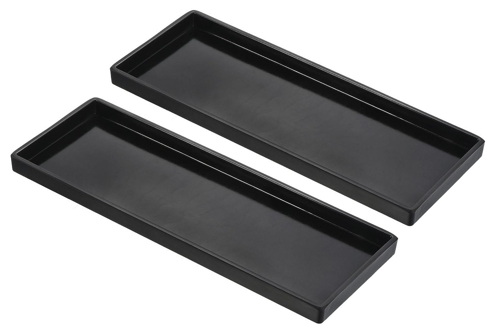 Dripio Set van 2 Fastfood tafelbladen, Kunststof, Zwart, 13 x 5 inch