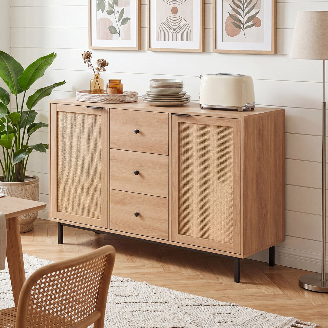 Brambly Cottage 120cm Sideboard Beige 80.5cm H X 120cm W X 40cm D