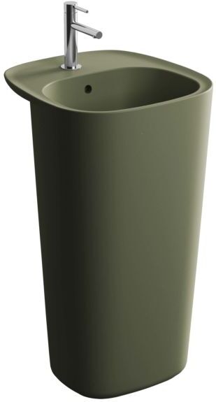 Vitra Plural Monoblock-Waschtisch 7814B475-0001 48,5 x 52,5 x 85 cm, Moos matt, boden-/freistehend, mit Überlauf, 1 Hahnloch