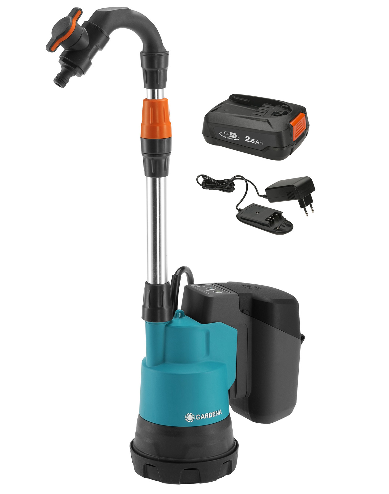 GARDENA Accu-regentonpomp 2000/2 P4A 18V kant-en-klare set