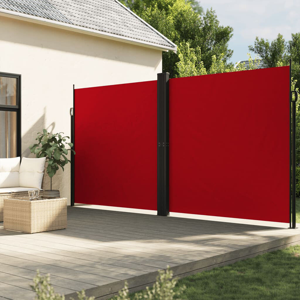 Brayden Studio Brayden Retractable Side Awning Red 220cm H x 1200cm W