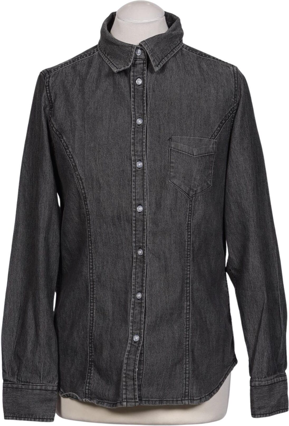 Signature by Levi Strauss & Co. Damen Bluse, Grau, Gr. M, Baumwolle / Synthetik - Second Hand