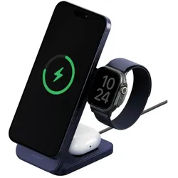 Energea Wireless charger MagTrio 2 3-in-1 Qi2 25W foldable blue (25 W), Wireless Charger, Blau