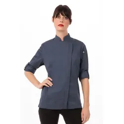 Chef Works® Damenkochjacke HARTFORD, Reissverschluss, Cool VentTM & lite, Blau, Größe 3XL