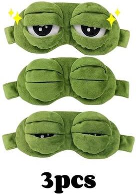 Uplifted Finds 3D Sad Frog Sleep Mask Natural Sleeping Eyeshade Cover 3 Pcs