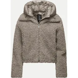 Teddyjacke mit Kapuze Beige M