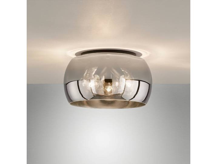 FISCHER & HONSEL Deckenleuchte Dima, dimmbar, alu / grau / zink, für Wohn- / Esszimmer, Glas, Modern
