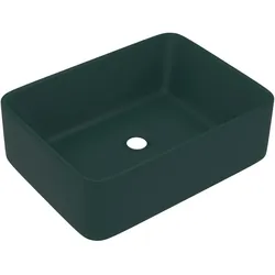 vidaXL Luxus-Waschbecken Matt Dunkelgrün 41x30x12 cm Keramik