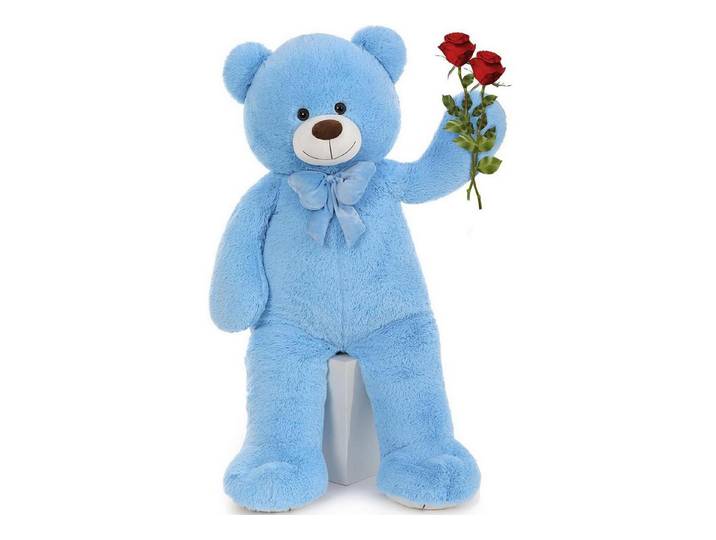 LuxusKollektion Kuscheltier Teddybär 120cm XXL Kuscheltier Geburtstag Mädchen Blue