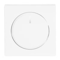 Zentralscheibe Drehknopf für Unterputz-Dimmer mit transparentem Leuchtring, Typ 6540-84-102, Abdeckung weiß (glänzend), Retail