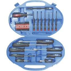 Brüder Mannesmann Werkstatt Schraubendreher-Set 42teilig Schlitz, Kreuzschlitz Phillips, Kreuzschlitz Pozidriv, Innen-Sechskant, T-Profil M11242