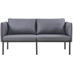 En.Casa, Sofa + Bettsofa, 2-Sitzer-Sofa Kamar 69x158x63 cm Dunkelgrau (2-Sitzer)