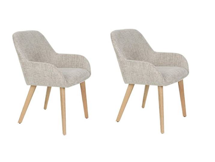 Chaise design en tissu beige