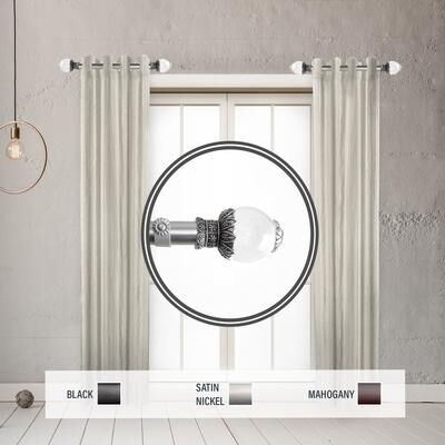 "InStyleDesign Lucid 1"" Side Curtain Rod 12-20 inch long (Set of 2) - 12 to 20 inches"