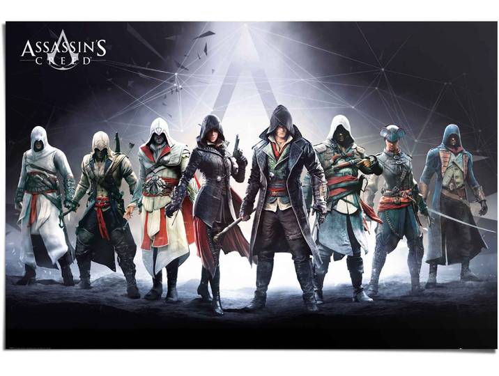 Poster REINDERS Assassin`s Creed Charaktere , bunt (farbe bild(er): mehrfarbig), B:91,5cm H:61cm, Papier, Bilder, Poster