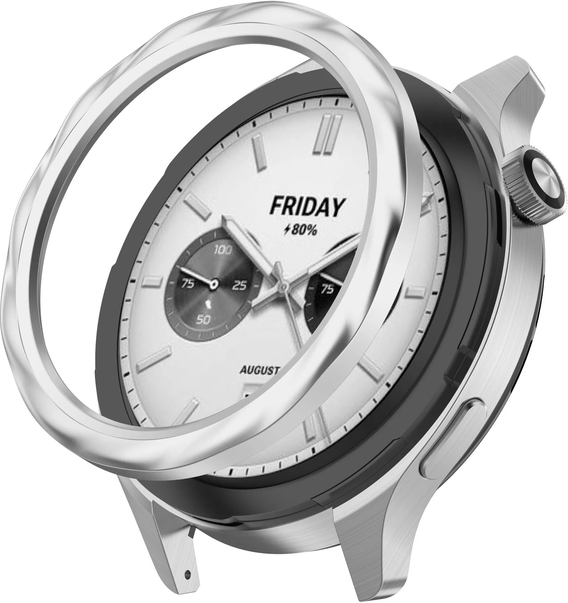 INF Edelstahl-Lünette kompatibel mit Xiaomi Watch S4/S3 – Premium-Schutz & präzise Passform Silberfaden