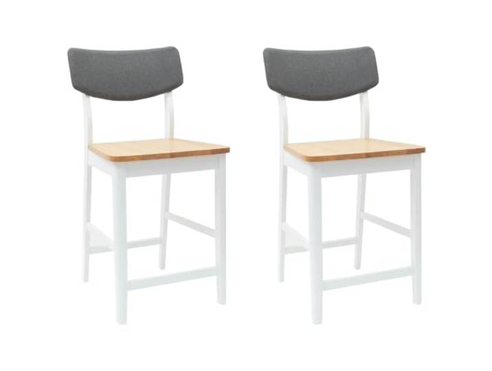 HKLGBVCR Esszimmerstühle, 2 Stück, Massivholz, Gummi, Weiß Gebogene Sitzfläche, elegante Rückenlehne, quadratische Füße, Verwendung im Innenbereich, einfache Pflege