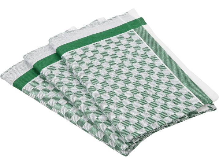 Geschirrtuch ROSS Exclusiv , grün, B:50cm L:70cm, 50% Baumwolle, 50% Leinen, Geschirrtücher, Geschirrtuch, Karofond, 50x70 cm