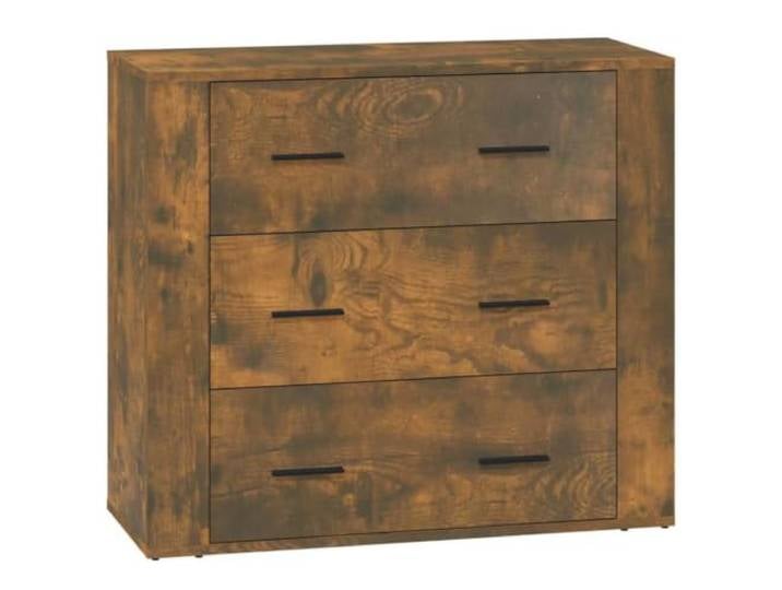 Kaorsrow Sideboard in Räuchereiche 80x33x70 cm Kommode Holzwerkstoff Praktischer Beistellschrank mit 3 Schubladen für Wohnzimmer und Flur, stabile Ablage für Dekoobjekte.