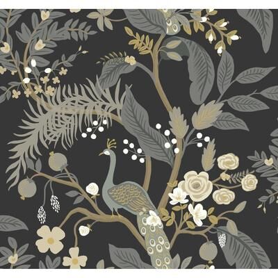Rifle Paper Co.Peacock Black Wallpaper