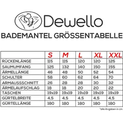 Dewello® Bademantel mit Kapuze Baumwolle für Sauna und nach dem Sport, Frottee Unisex Grau, Verschiedene Größen (S-XXL), Farbe:Grau