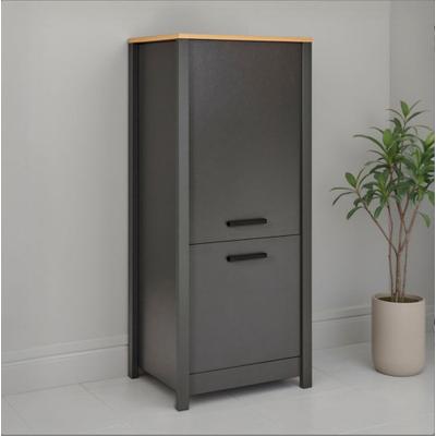 Kühlumbauschrank INTER LINK "Pienza, Küchenschrank, Kühl. -und Gefrierschrank, Türanschlag flexibel", grau (anthrazit), B:70cm H:167cm T:60cm, Holzwerkstoff, MDF, Schränke, Für Kühl-Gefrier-Kombi, Soft-Close, Füße höhenverstellbar, 70x60x167