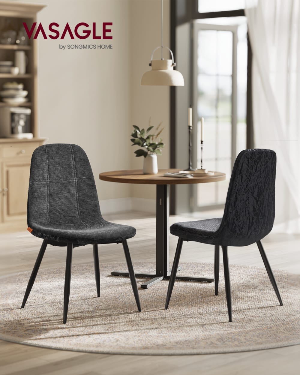 VASAGLE Ensembles de 6 chaises de salle à manger ardoise gris Gris 45x86x55cm
