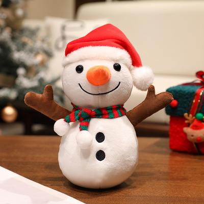Modern Mode Marketplace Stuffed Father Christmas Sika Deer, Kawaii Soft Christmas Plush Pillow, Green Tree Gingerbread Man Party Decor Gift snowman