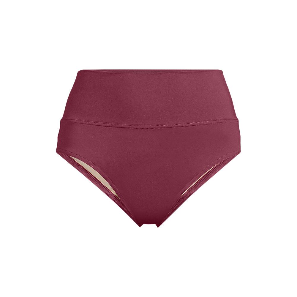 Bikinihose zum Umschlagen, High Waist, für Damen, Damen, size: regular, Rot, Nylon-Mischung, by Lands' End