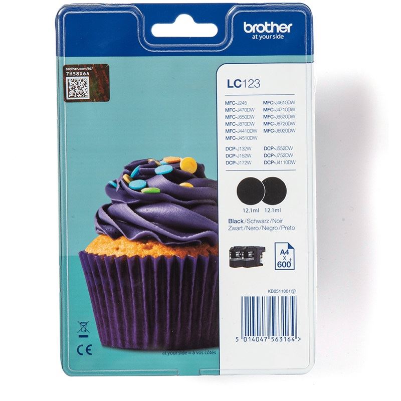 Brother Patrone LC-123BKBP2 Twin Pack