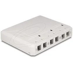 DELOCK Keystone Leergehäuse 6-Port für Glasfaser und Netzwerk weiß