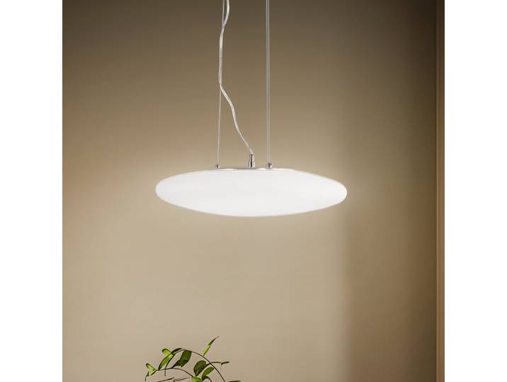 Gunda LED Suspension Opal/Nickel - Lindby - Salon / séjour - Moderne - Verre - À ampoule unique