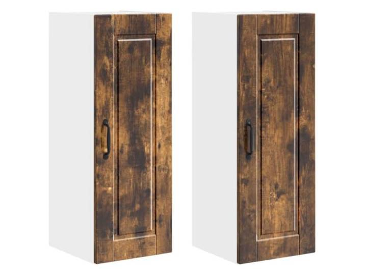 IBUQDDV Wandschrank Porto 2 STK. Geräucherte Eiche Holzwerkstoff Moderne Küche, Wandmontage, geräumige Fächer, Holzwerkstoff, Innenbereich, Stauraum